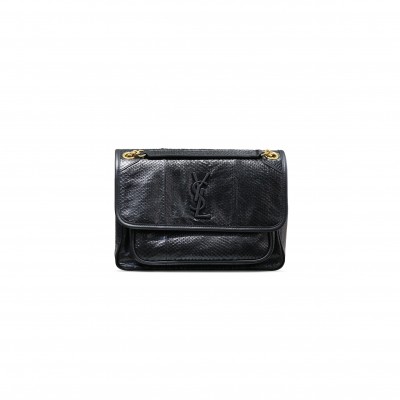 YSL NIKI MEDIUM CHAIN BAG IN SNAKE PATTERN LEATHER 633158225456 (28*20*8.5cm)